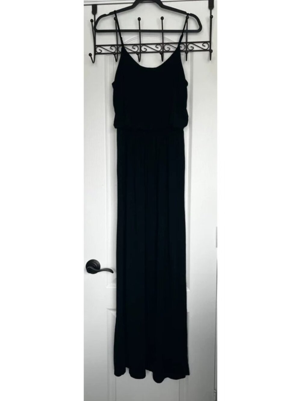 Lush Black Spaghetti Strap Blouson Maxi Dress Size Large